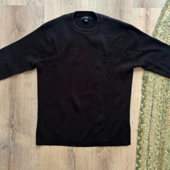 Vtg 90s GAP Black Heavy Rib Knit Mock Neck Sweater - $75 - Picture 2 of 4